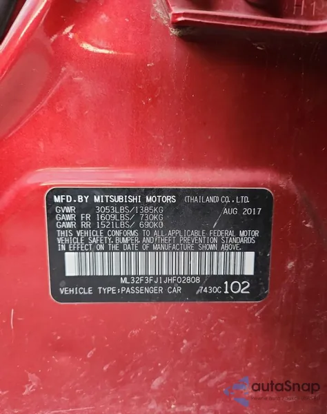 2018 Mitsubishi Mirage G4 Es из США, поврежденный, VIN ML32F3FJ1JHF02808